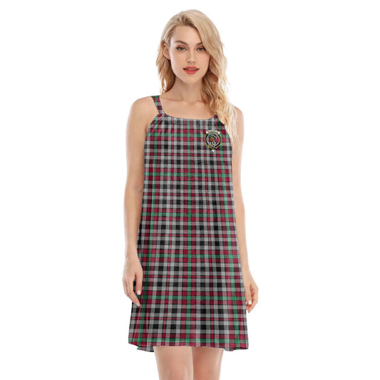 Borthwick Ancient Tartan Crest O-neck Cami Dress