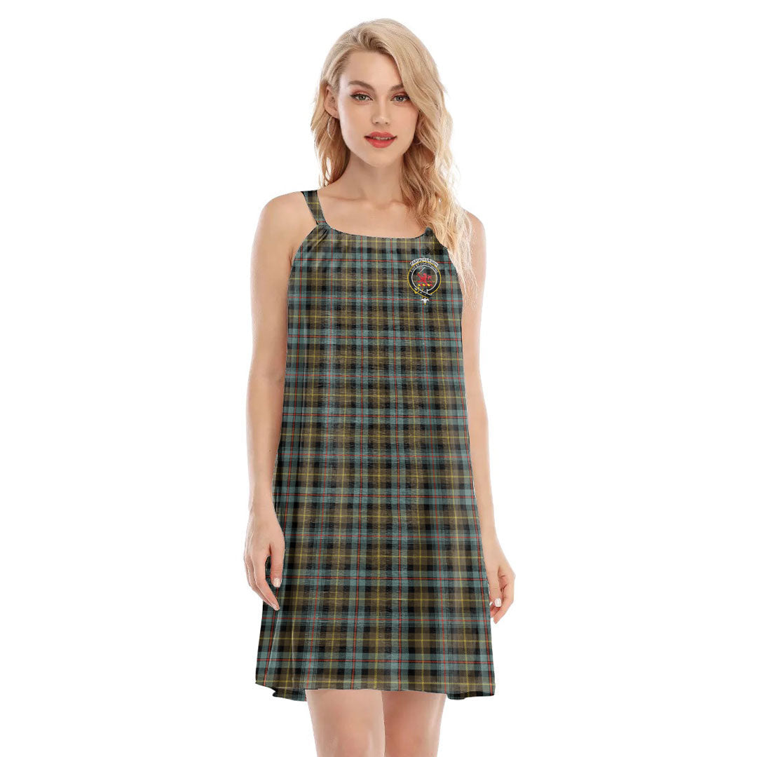 Farquharson Weathered Tartan Crest O-neck Cami Dress