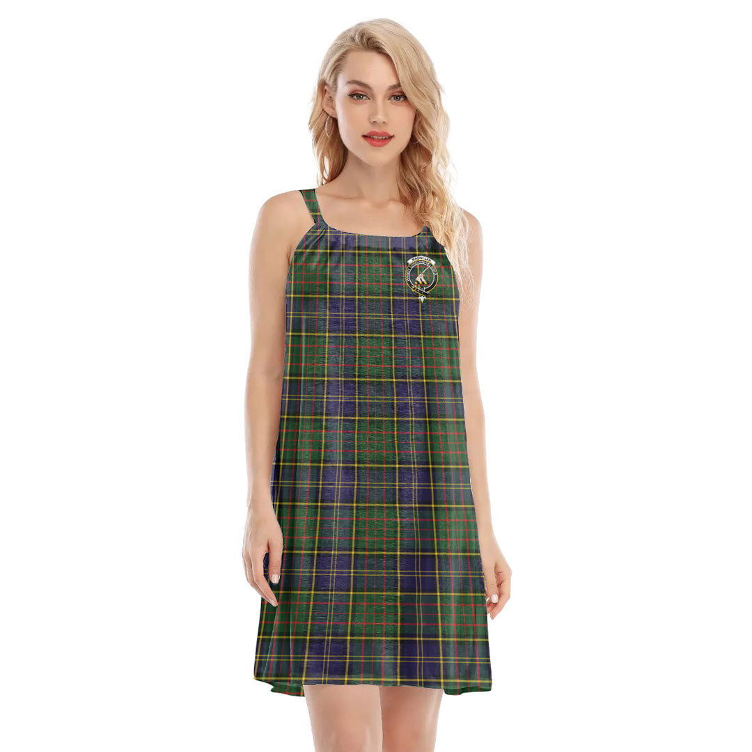 MacMillan Hunting Modern Tartan Crest O-neck Cami Dress