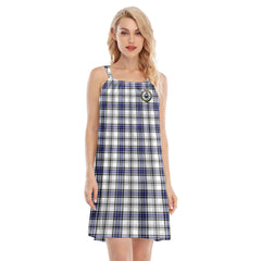 Hannay Modern Tartan Crest O-neck Cami Dress