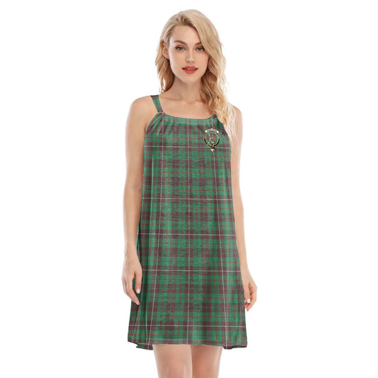 MacKinnon Hunting Ancient Tartan Crest O-neck Cami Dress