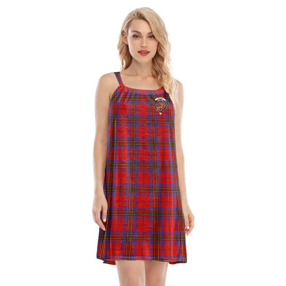 Leslie Modern Tartan Crest O-neck Cami Dress