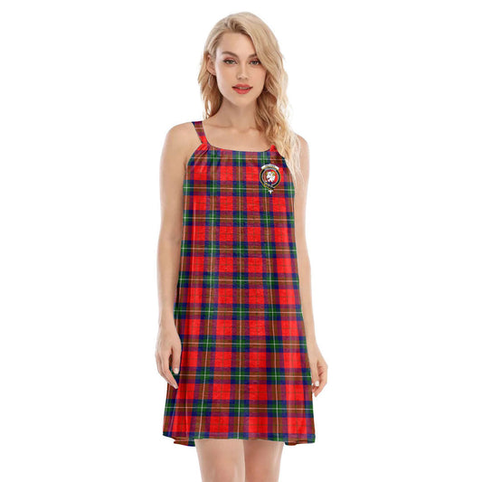 Ruthven Modern Tartan Crest O-neck Cami Dress