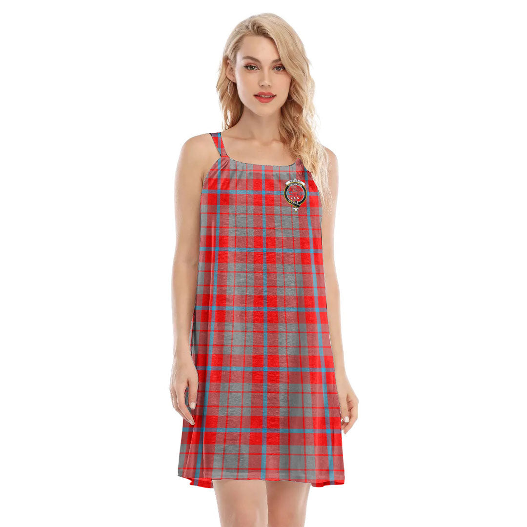 Moubray Tartan Crest O-neck Cami Dress