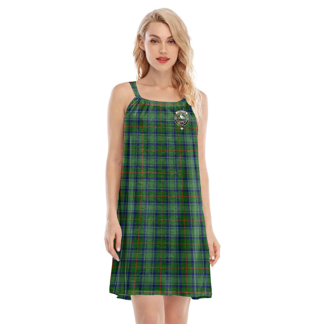 Cranstoun Tartan Crest O-neck Cami Dress