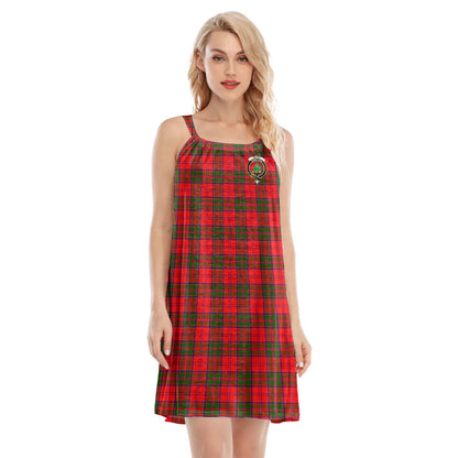 Grant Modern Tartan Crest O-neck Cami Dress