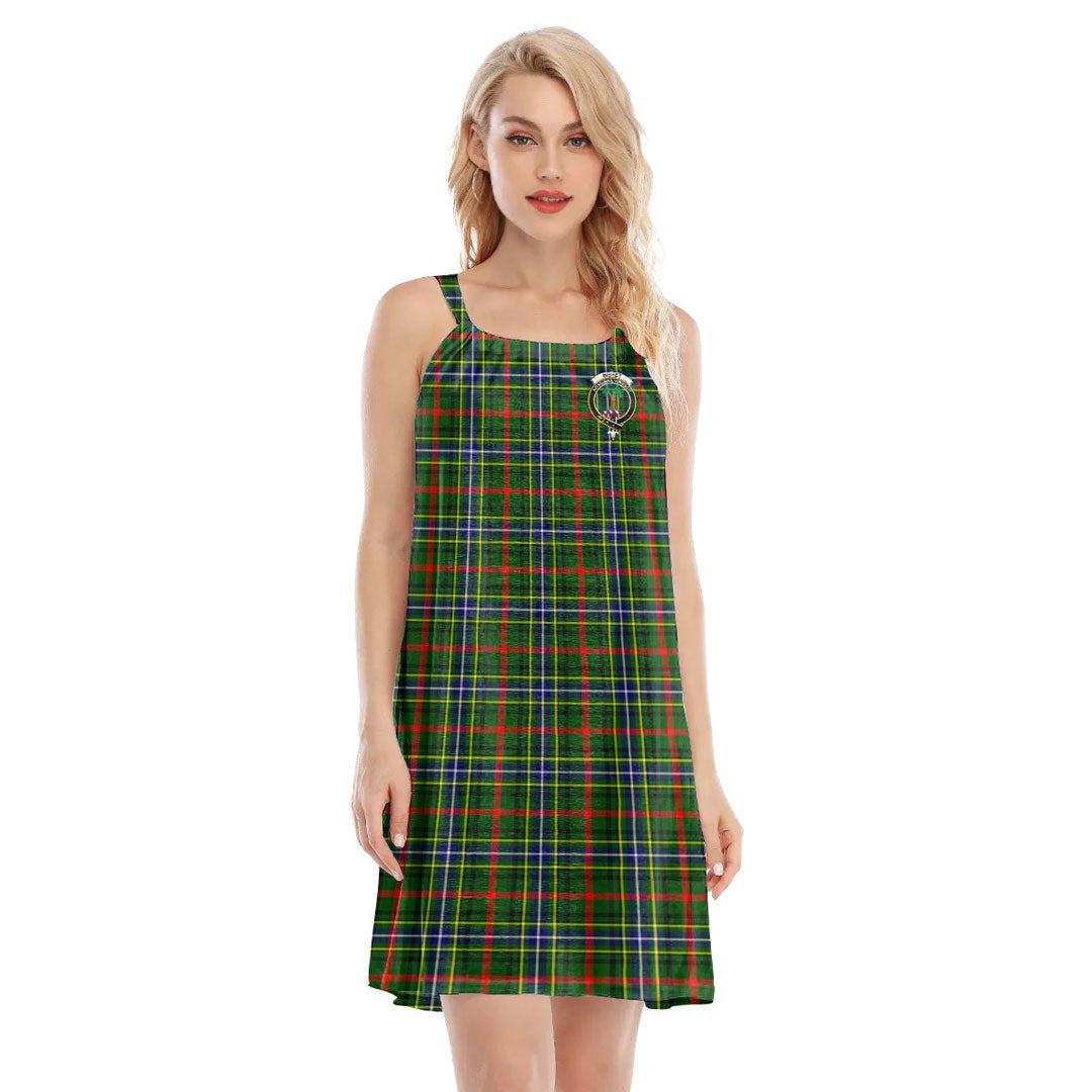 Bisset Tartan Crest O-neck Cami Dress