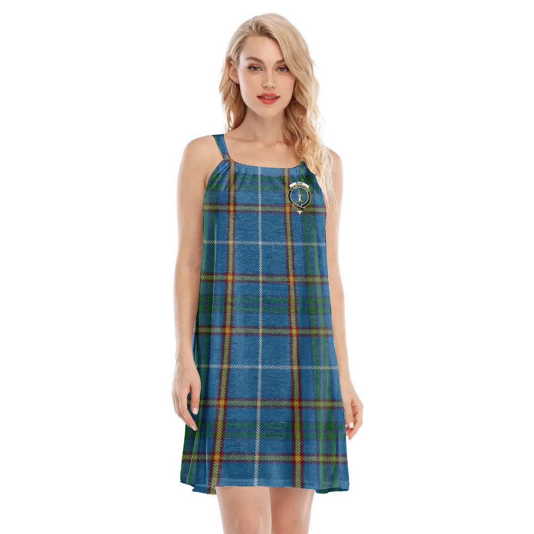 Bain Tartan Crest O-neck Cami Dress