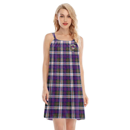 MacDonald Dress Modern Tartan Crest O-neck Cami Dress