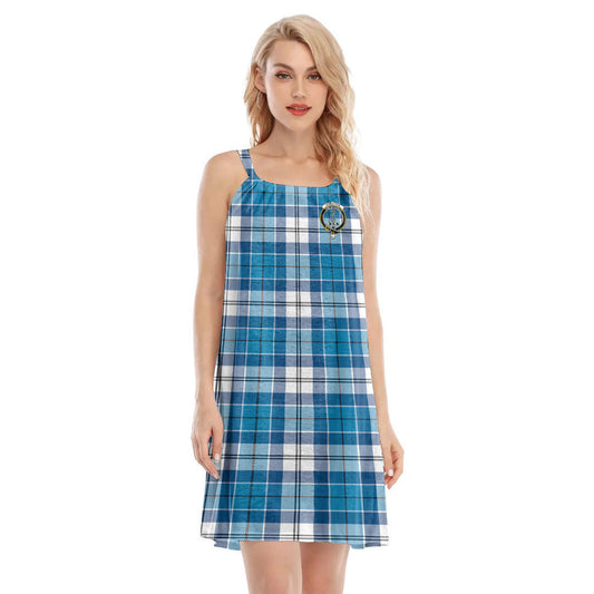 Roberton Tartan Crest O-neck Cami Dress