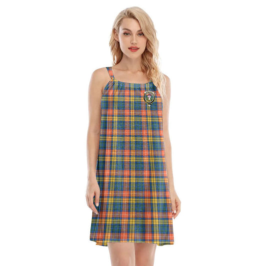 Buchanan Ancient Tartan Crest O-neck Cami Dress