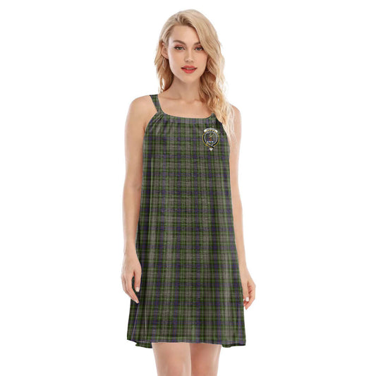 Davidson Tulloch Dress Tartan Crest O-neck Cami Dress