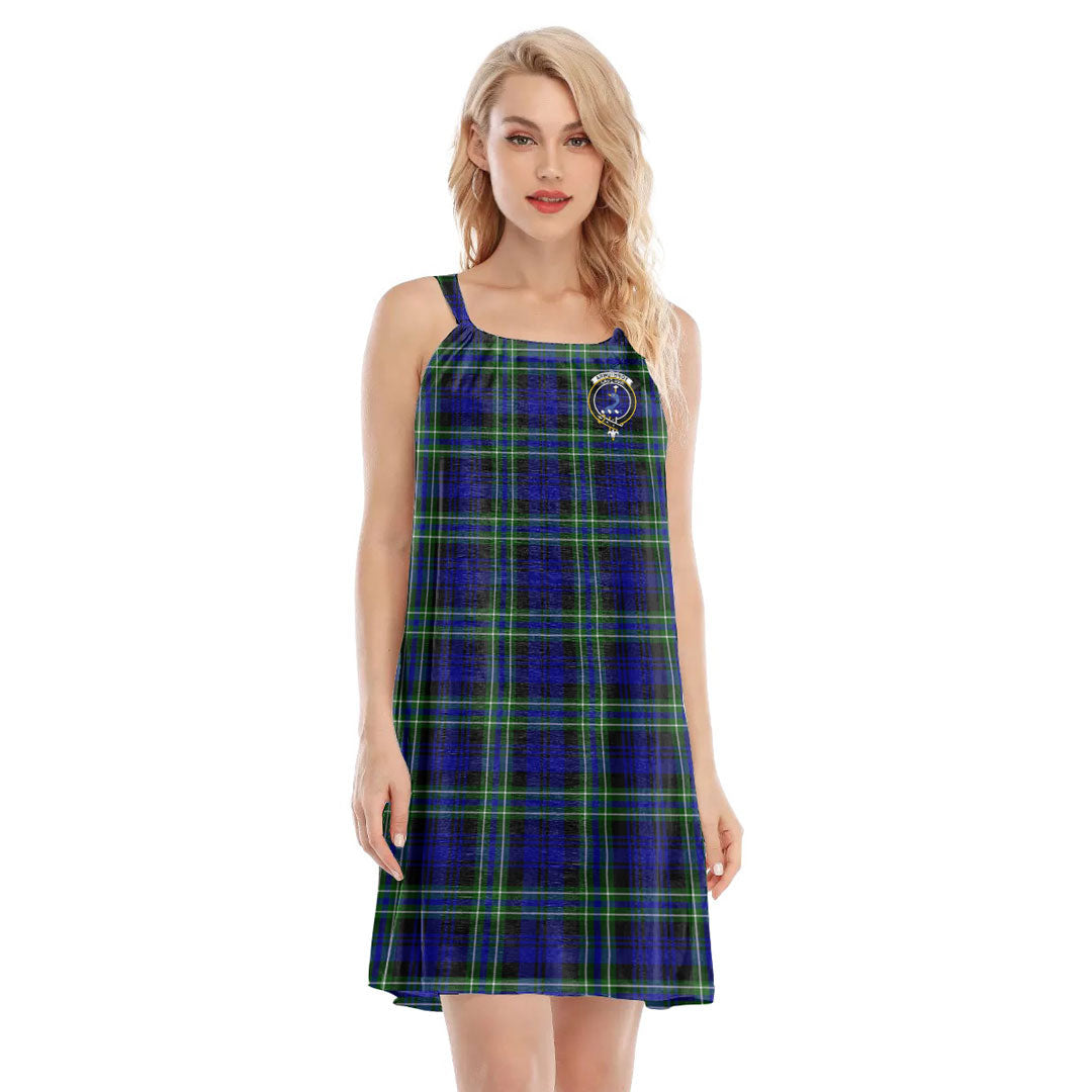 Arbuthnot Modern Tartan Crest O-neck Cami Dress