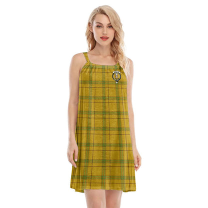 Houston Tartan Crest O-neck Cami Dress