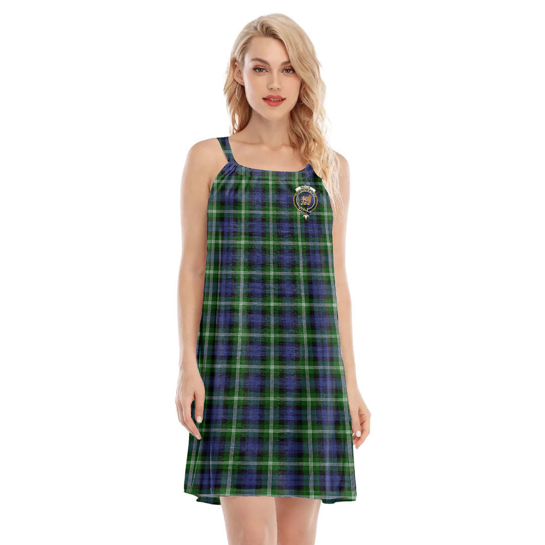 Baillie Modern Tartan Crest O-neck Cami Dress