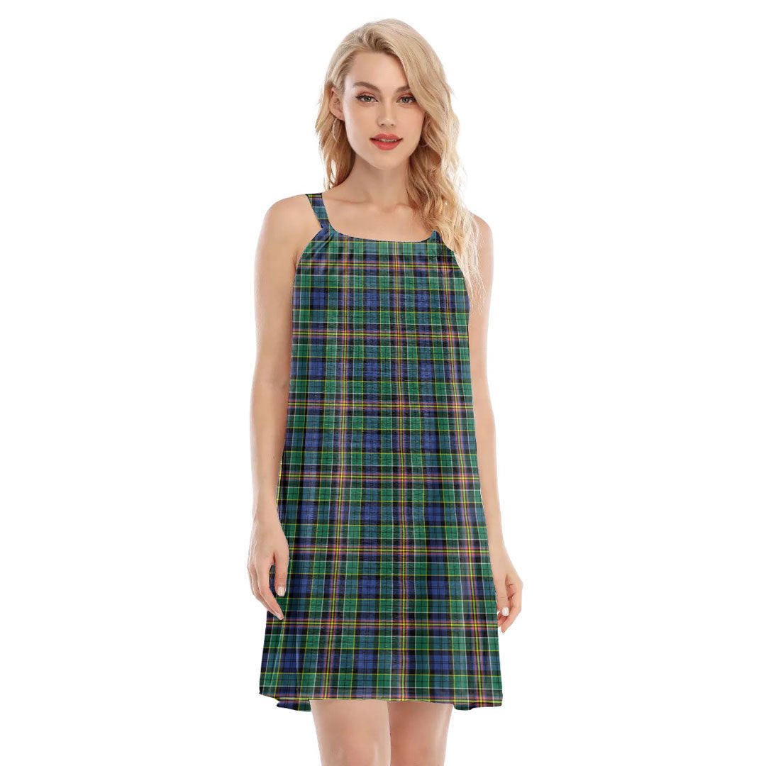 Allison Tartan Plaid O-neck Cami Dress