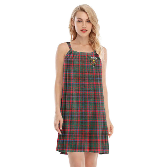 Cumming Hunting Modern Tartan Crest O-neck Cami Dress