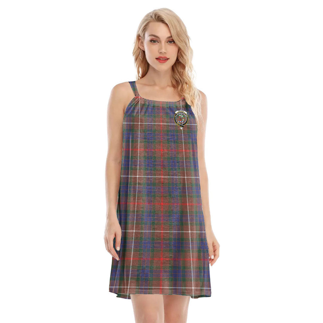 Fraser Hunting Modern Tartan Crest O-neck Cami Dress