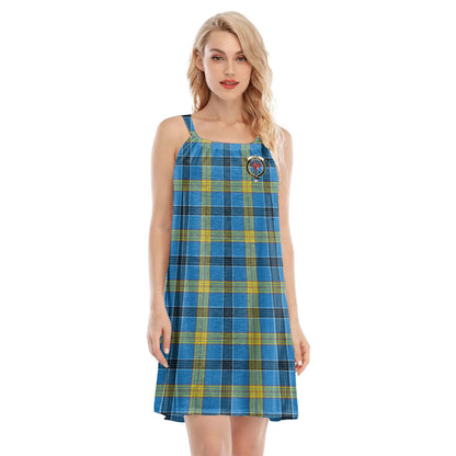 Laing Tartan Crest O-neck Cami Dress