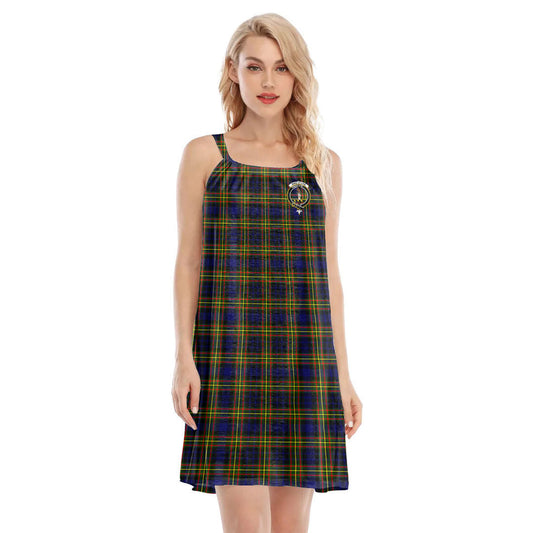 MacLellan Modern Tartan Crest O-neck Cami Dress