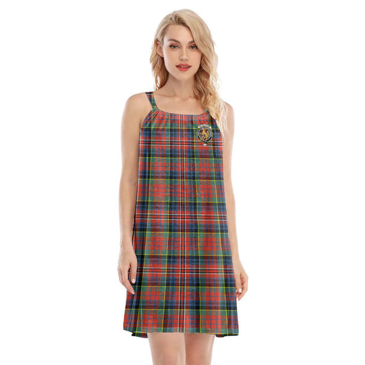 MacPherson Ancient Tartan Crest O-neck Cami Dress