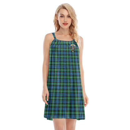 Lyon Tartan Plaid Tartan Crest O-neck Cami Dress