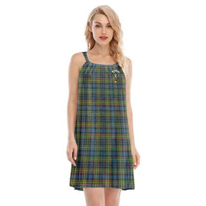 MacLellan Ancient Tartan Crest O-neck Cami Dress