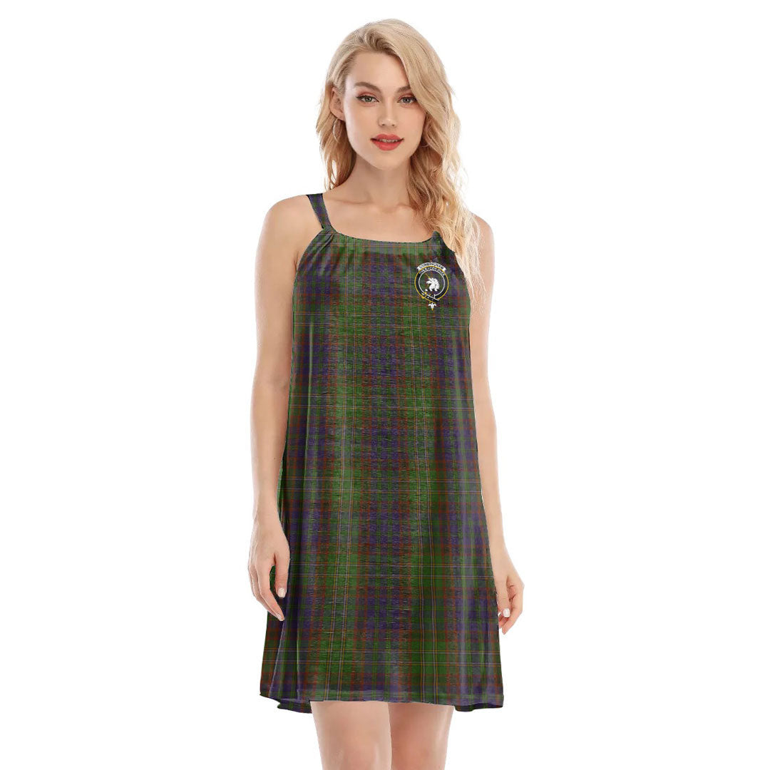 Cunningham Hunting Modern Tartan Crest O-neck Cami Dress