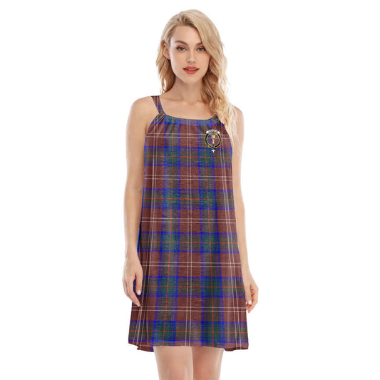 Chisholm Hunting Modern Tartan Crest O-neck Cami Dress