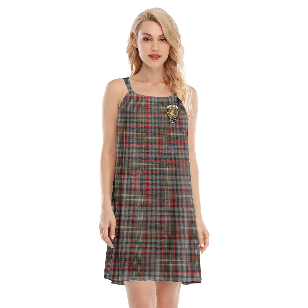 Nicolson Hunting Weathered Tartan Crest O-neck Cami Dress