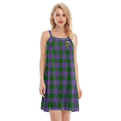 Elphinstone Tartan Crest O-neck Cami Dress