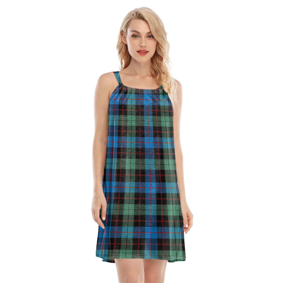 Guthrie Ancient Tartan Plaid O-neck Cami Dress