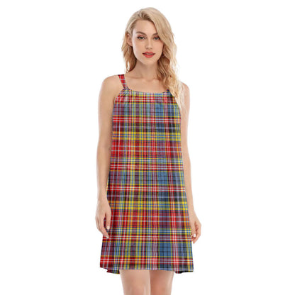 Drummond of Strathallan Tartan Plaid O-neck Cami Dress