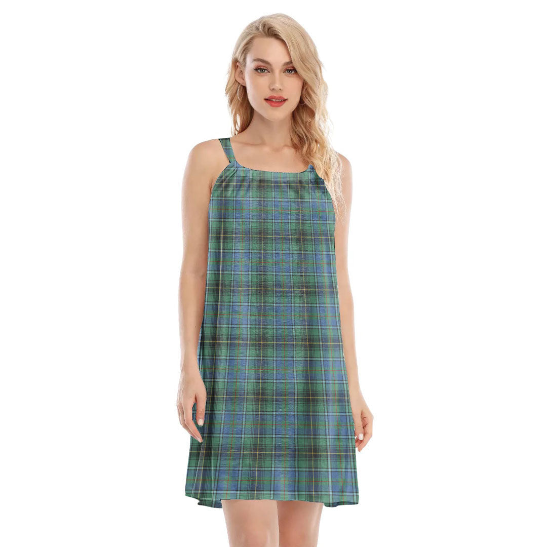 MacInnes Ancient Tartan Plaid O-neck Cami Dress