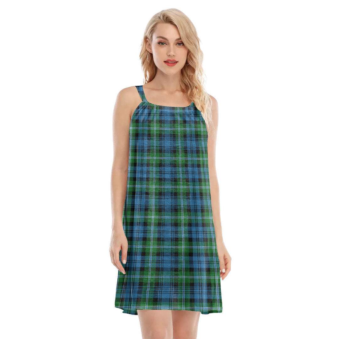 Lyon Tartan Plaid Tartan Plaid O-neck Cami Dress