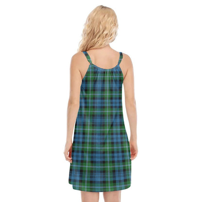 Lyon Tartan Plaid Tartan Plaid O-neck Cami Dress