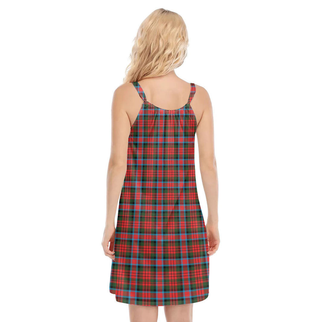 MacDuff Modern Tartan Plaid O-neck Cami Dress