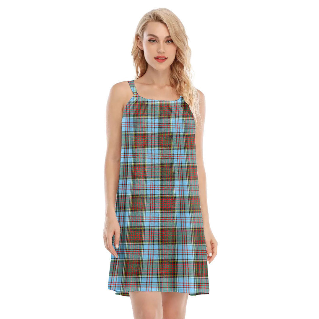 Anderson Ancient Tartan Plaid O-neck Cami Dress