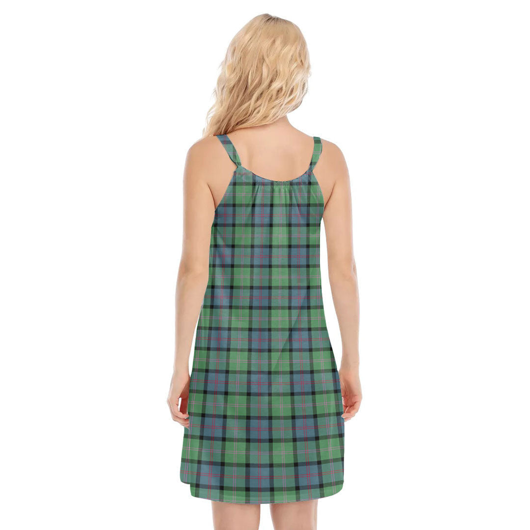 MacThomas Ancient Tartan Plaid O-neck Cami Dress