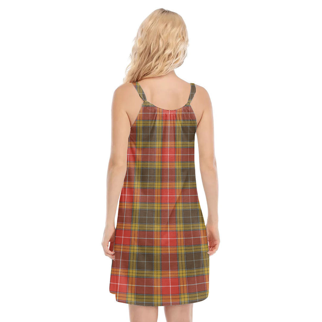 Buchanan Old Set Weathered Tartan Plaid O-neck Cami Dress