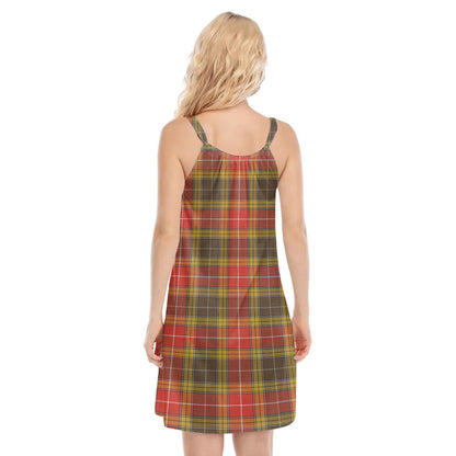 Buchanan Old Set Weathered Tartan Plaid O-neck Cami Dress