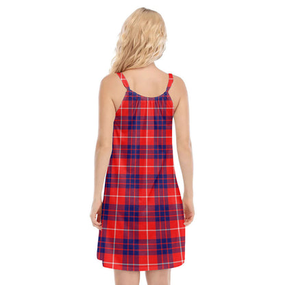 Hamilton Modern Tartan Plaid O-neck Cami Dress