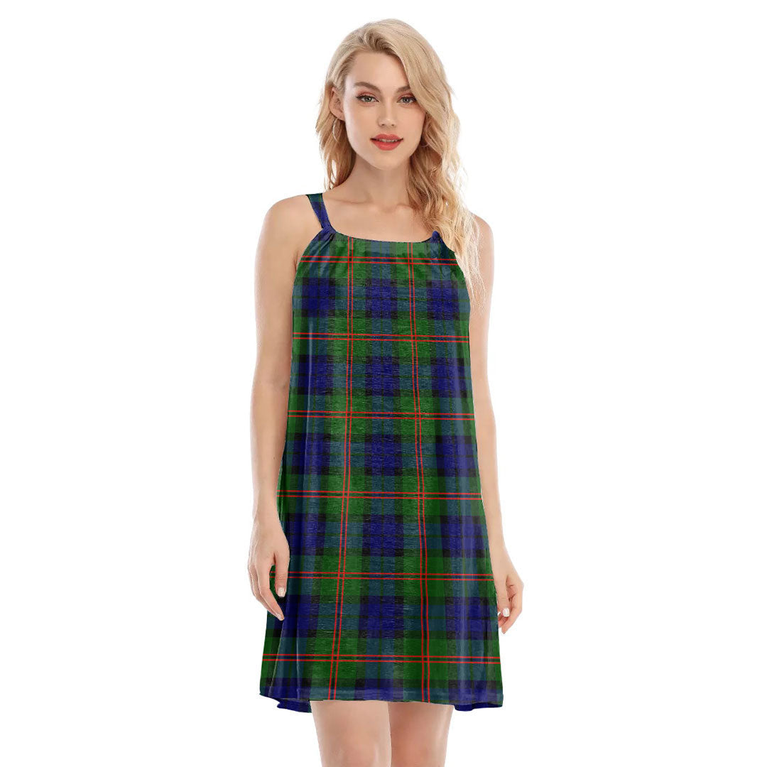 Dundas Modern 02 Tartan Plaid O-neck Cami Dress