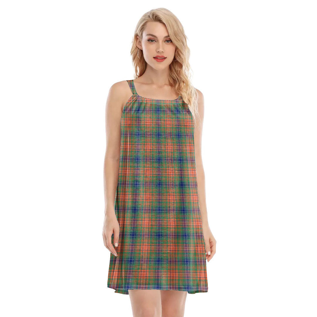 Wilson Ancient Tartan Plaid O-neck Cami Dress