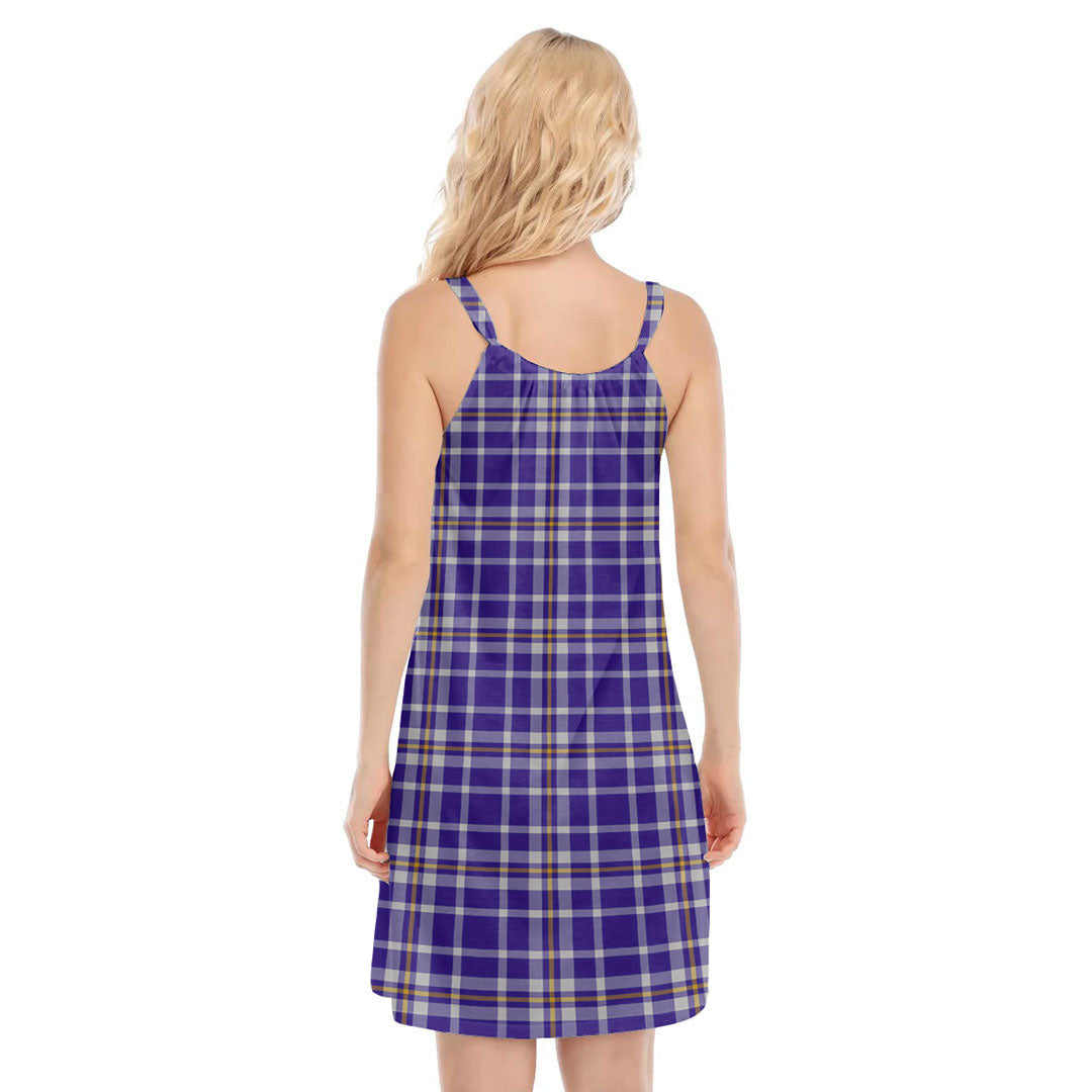 Ochterlony Tartan Plaid O-neck Cami Dress