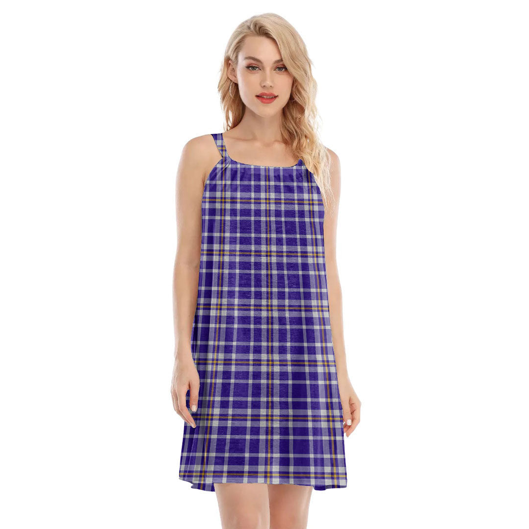 Ochterlony Tartan Plaid O-neck Cami Dress