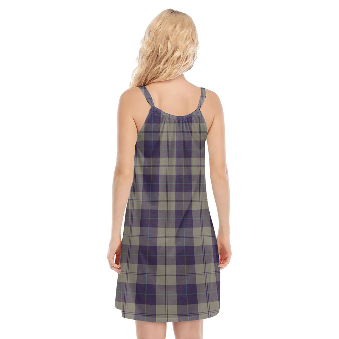 Cunningham Dress Blue Dancers Tartan Plaid O-neck Cami Dress