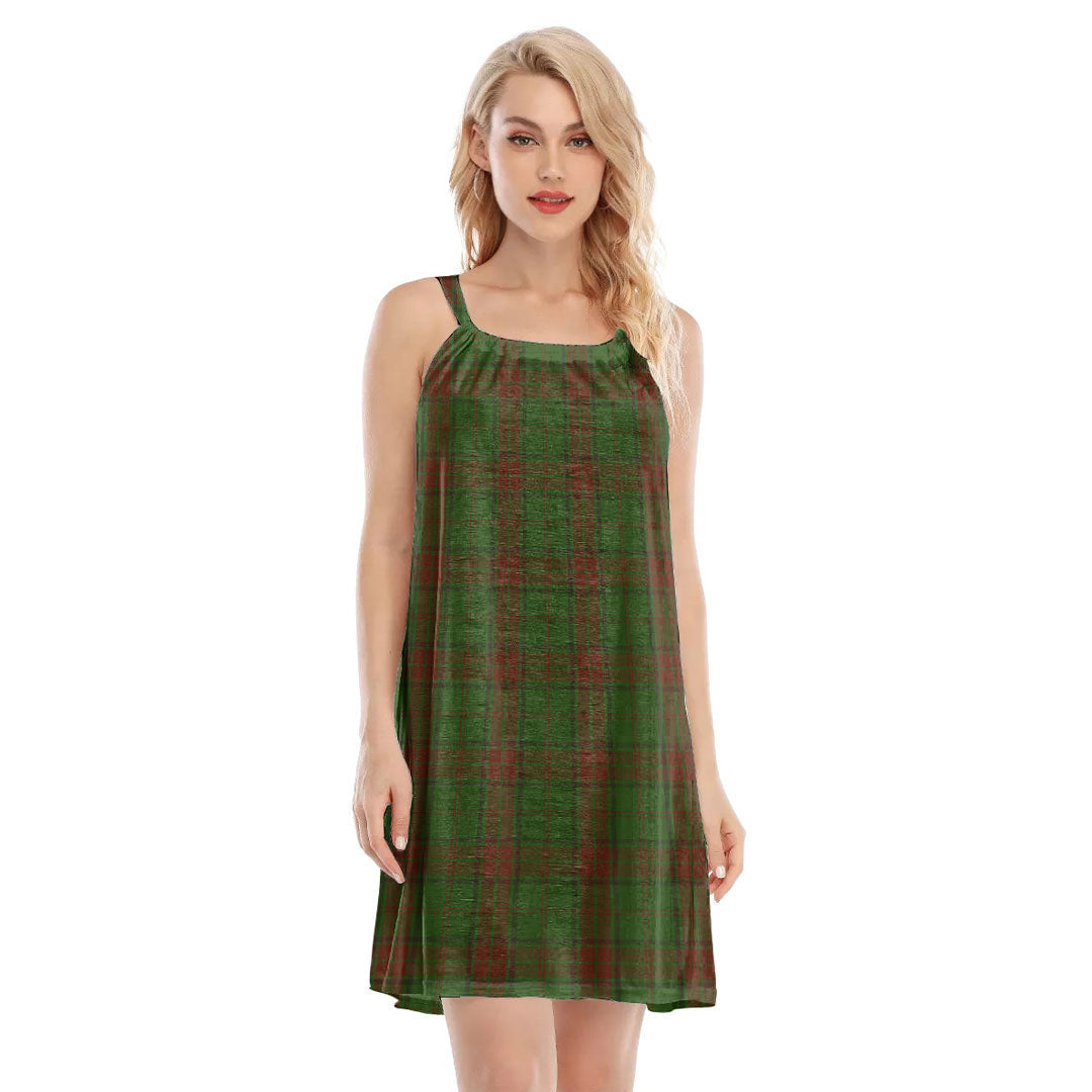 Maxwell Hunting Tartan Plaid O-neck Cami Dress