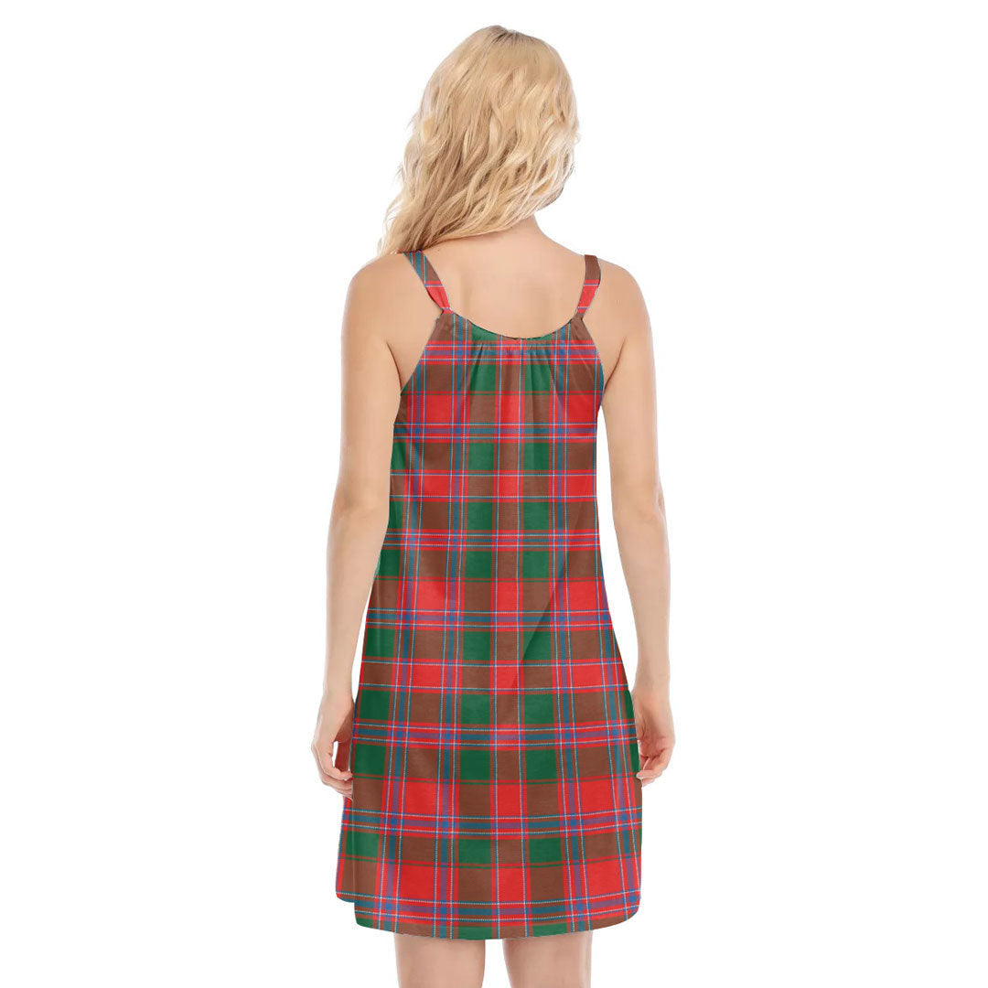 Dalziel Modern Tartan Plaid O-neck Cami Dress