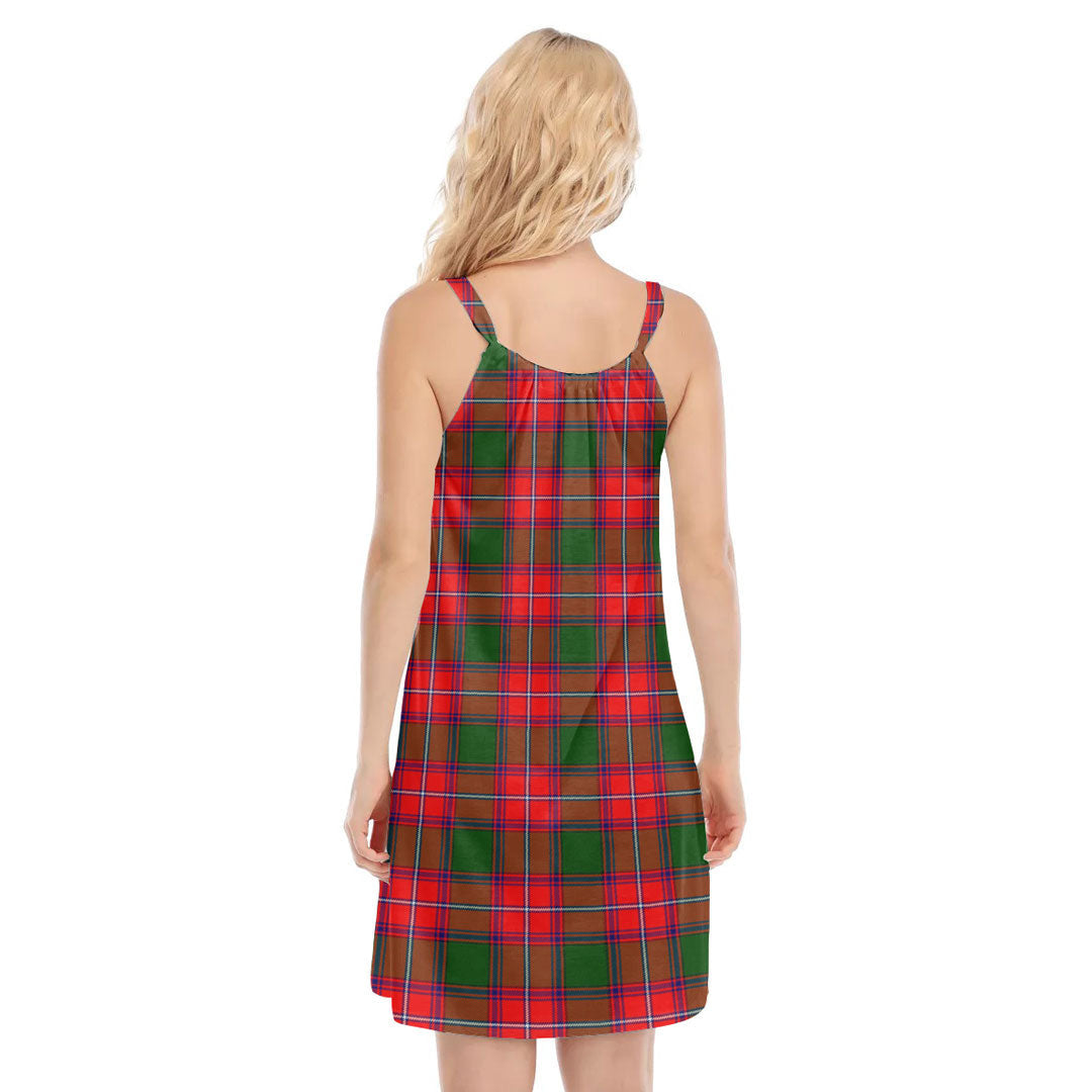 Rattray Modern Tartan Plaid O-neck Cami Dress